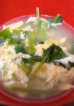 ほうれん草と卵の中華風スープ-レシピのメイン写真