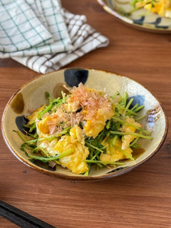 ふんわり卵と豆苗炒め-レシピのメイン写真