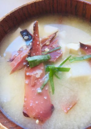 削り節味噌汁●長ネギ＆ミニ豆腐-レシピのメイン写真