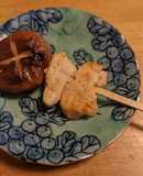 【原神料理】鶏肉と野生キノコの串焼き