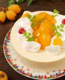 枇杷ゼリーとマンゴーチーズムースケーキ