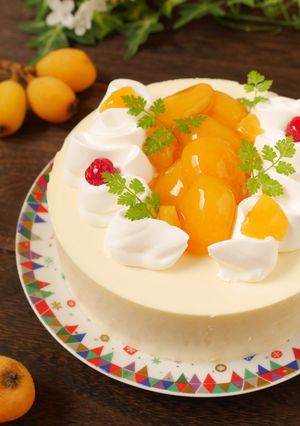 枇杷ゼリーとマンゴーチーズムースケーキ-レシピのメイン写真