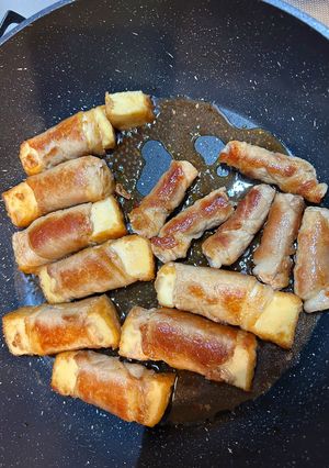 厚揚げと豚ロースの巻き焼き-レシピのメイン写真
