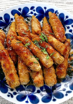ベビーコーンの豚肉巻きバター風味-レシピのメイン写真