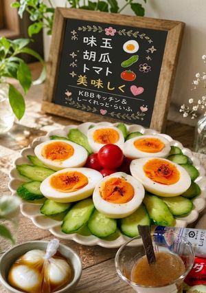 味玉 胡瓜 トマト 華やか美味しく🩷-レシピのメイン写真