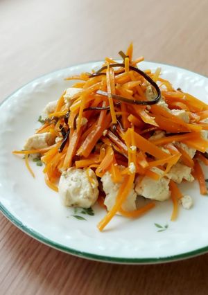 レンチン！人参と豆腐の塩昆布和え-レシピのメイン写真