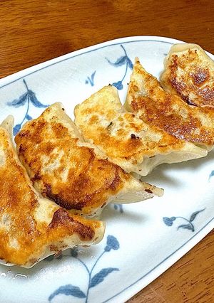 食感最高！シャキシャキ空芯菜入り焼き餃子-レシピのメイン写真