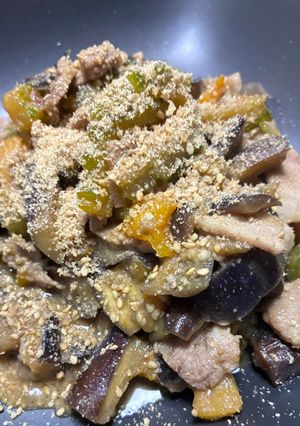 ゴーヤ茄子甘味噌炒め-レシピのメイン写真