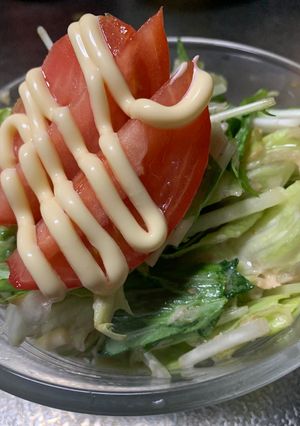 トマトレタス水菜ツナのゴマドレサラダ-レシピのメイン写真