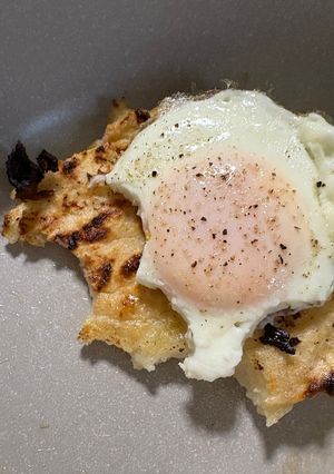 米粉目玉焼きパン-レシピのメイン写真