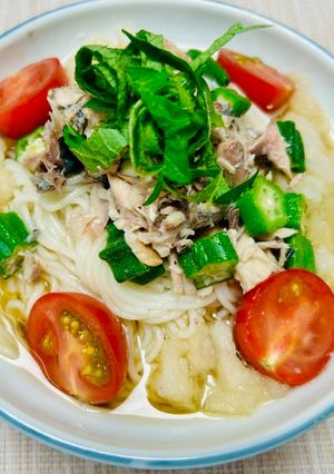 さっぱり食べられる！おろしサバそうめん-レシピのメイン写真