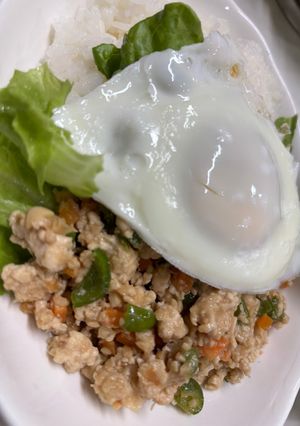節約ヘルシー大豆入りガパオ4毒抜き-レシピのメイン写真