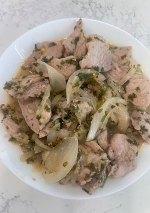 新玉葱と豚肉のレモンバター炒め-レシピのメイン写真
