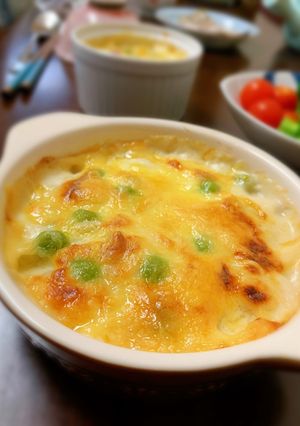 チーズがとろけるしお豆のクリームグラタン-レシピのメイン写真