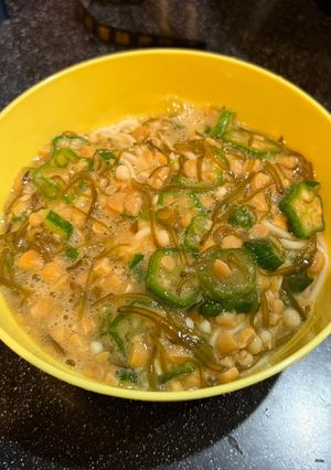【男料理】子供大好きネバネバぶっかけ素麺-レシピのメイン写真