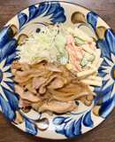 豚ロース肉で生姜の代わりにワサビ焼き