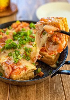 作業時間3分♡厚揚げのキムチーズ焼き-レシピのメイン写真