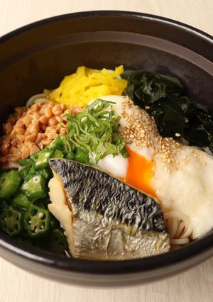 名代つゆで初夏の一杯焼きサバばくだん麺-レシピのメイン写真