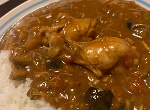 トマトとナス、えのきと手羽元の無水カレー-レシピのメイン写真