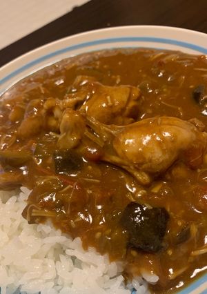 トマトとナス、えのきと手羽元の無水カレー-レシピのメイン写真