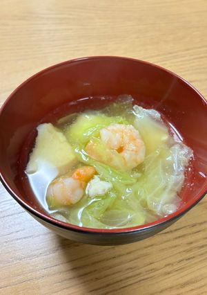 エビとキャベツのおかず中華スープ-レシピのメイン写真
