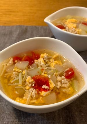 冬瓜とトマトの中華風スープ-レシピのメイン写真
