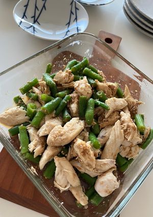 レンチン　インゲンササミ胡麻和え-レシピのメイン写真