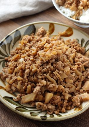 大量消費★たけのこのスタミナソースそぼろ-レシピのメイン写真