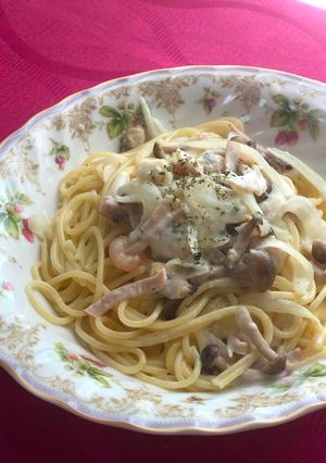 シーフードミックス入りクリームパスタ-レシピのメイン写真