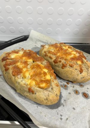 黒ゴマチーズライ麦フランスパン（HB）-レシピのメイン写真