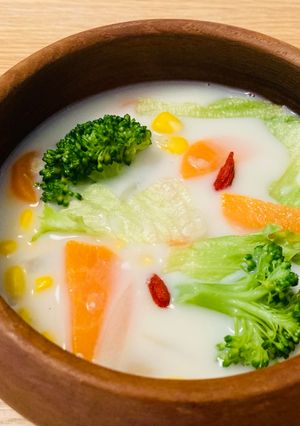 豆乳と塩麹のカラフル野菜スープ-レシピのメイン写真
