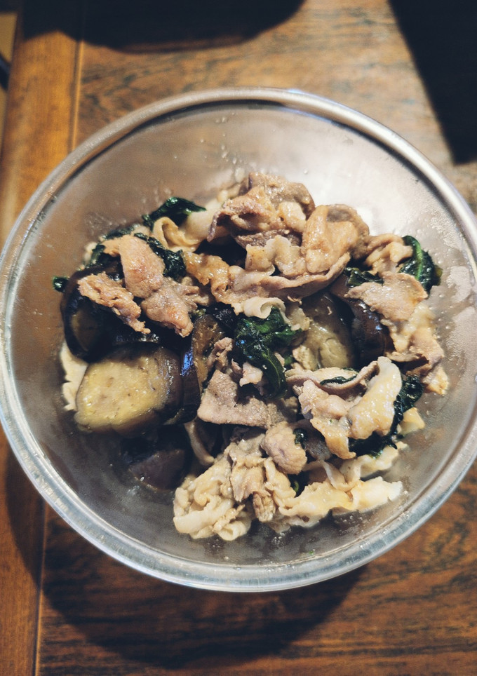 豚肉とほうれん草と茄子の味ぽん炒め-レシピのメイン写真