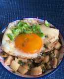 満足感あり✨コリコリえりんぎのてりたま丼