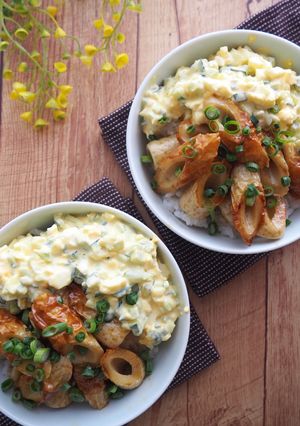 冷蔵庫の残り物でちくわのテリタマ丼-レシピのメイン写真