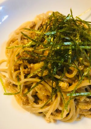 ミニ豆腐でつくる麻婆豆腐→麻婆パスタ-レシピのメイン写真
