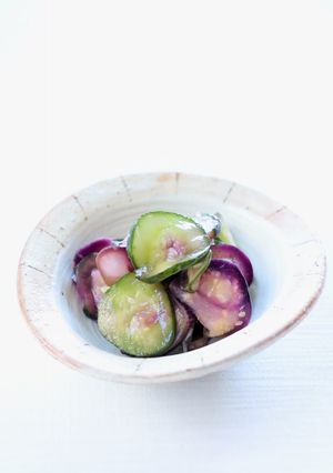 白梅酢で爽やかな【茄子と胡瓜の梅酢漬け】-レシピのメイン写真