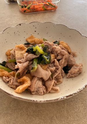 豚バラ肉と小松菜のオイスター炒め-レシピのメイン写真
