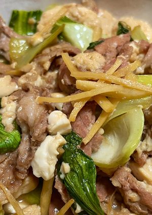 青梗菜と豚肉と豆腐の生姜煮-レシピのメイン写真