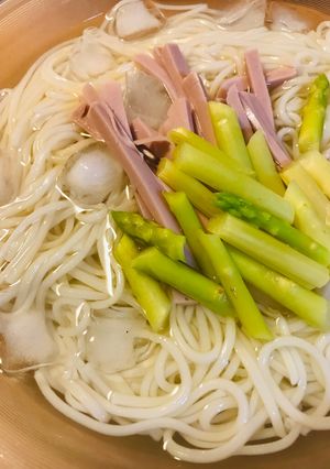 シンプル冷や麦●アスパラトッピング-レシピのメイン写真