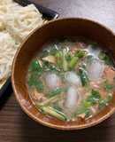 【主食】缶詰で栄養アップ！鯖味噌つけ汁