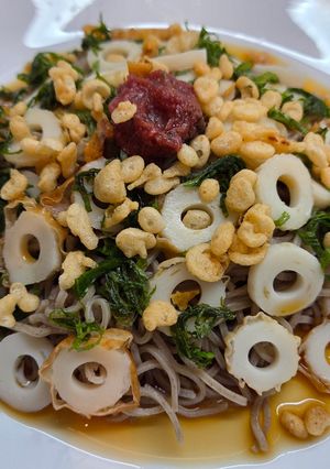 青じそと梅干しとちくわの簡単冷やし蕎麦-レシピのメイン写真