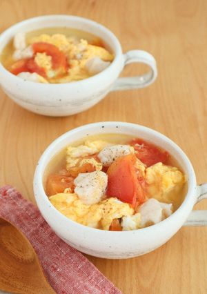 ささみとトマトのふんわり卵スープ-レシピのメイン写真