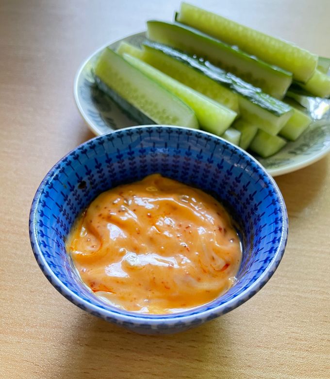 きゅうりのディップ☆味噌マヨ+あれ！ by きなこもっちり