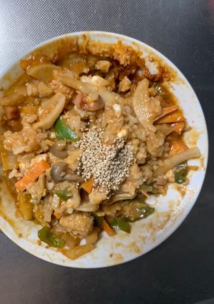 お一人様野菜たっぷり簡単タコス味白菜炒飯-レシピのメイン写真
