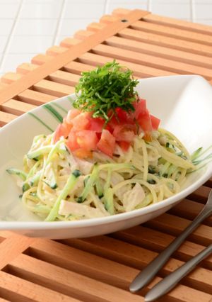 夏野菜の冷製パスタ　パルテノクリーム-レシピのメイン写真