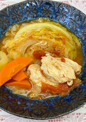 炊飯器で簡単！鶏胸肉とキャベツのトマト煮-レシピのメイン写真