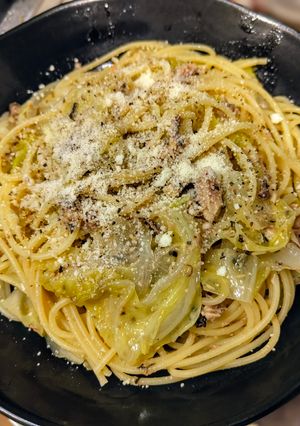 簡単!オイルサーディンとキャベツのパスタ-レシピのメイン写真