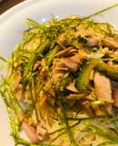 魚肉ソーセージのゴーヤ—素麺チャンプルー