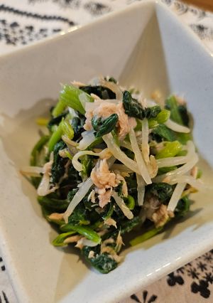 ほうれん草ともやしのツナ和え-レシピのメイン写真