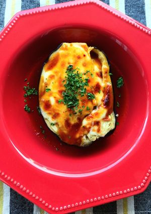 丸ナスのチーズ焼きに焼肉のたれがけ-レシピのメイン写真
